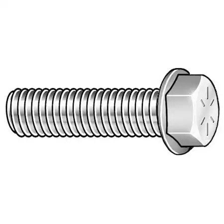 Zoro Select 2Tj94 Grade 8, 3/4"-10 Flange Bolt, Plain Steel, 1-3/4 In L, 15 Pk