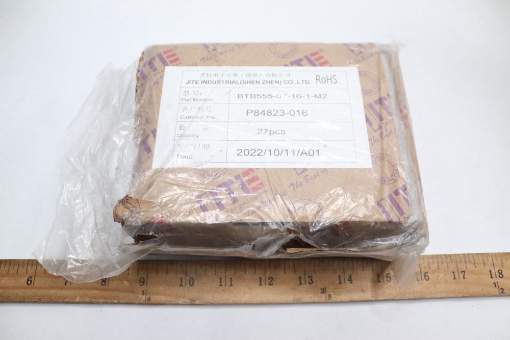 (27-Pcs) Jite Barrier Terminal Block 16 Poles Black BTB555-07-16-1-M2