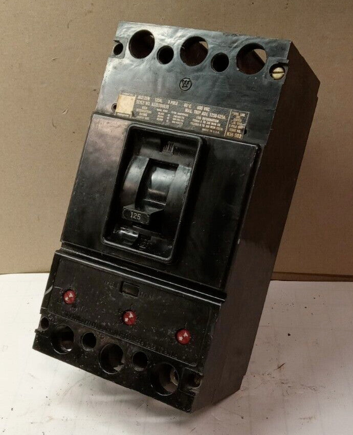 WESTINGHOUSE 125 AMP CIRCUIT BREAKER 600 VAC 3 POLE JA3125W
