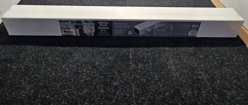 (QTY 4) Fiberon FIB-663-PKG 4 In. X 4 In. X 40 In. White Composite Post Sleeve