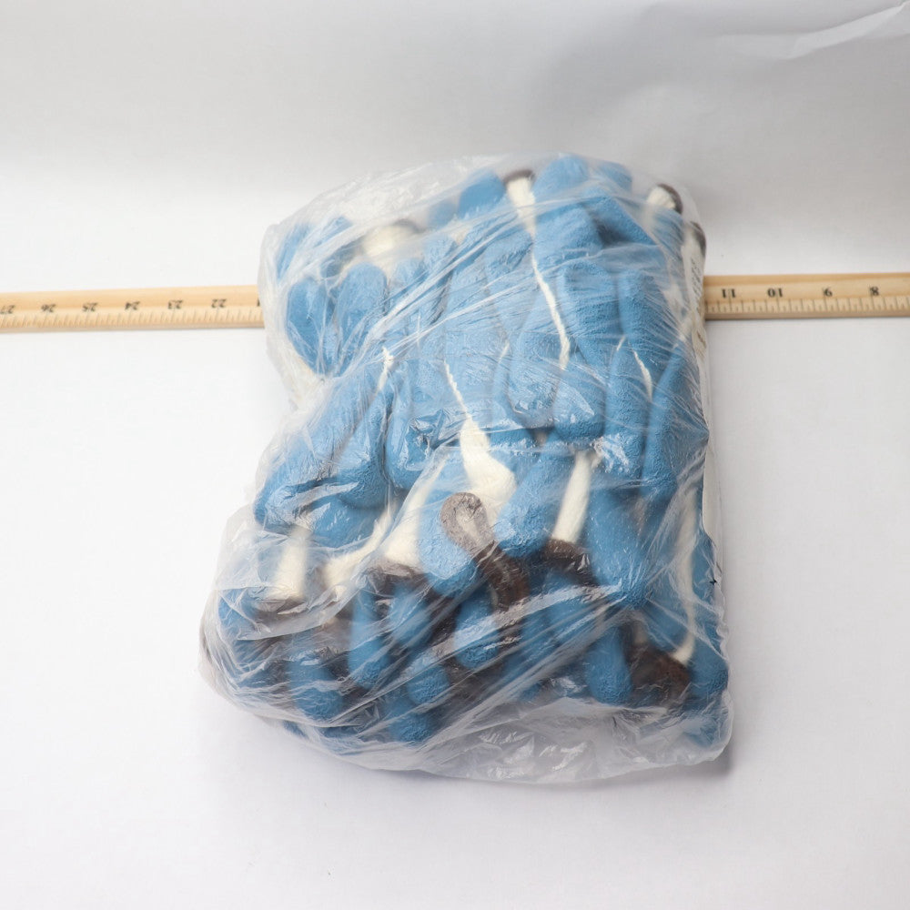 (12-Pair) Work Gloves Latex Coated Blue Large Y9243l