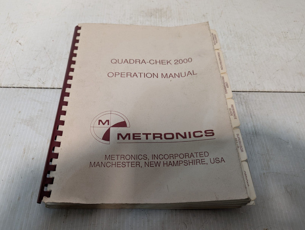 Vintage Metronics Quadra-Chek 2000 Operation Manual