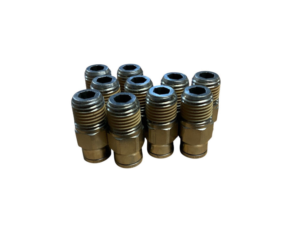 (10-Pk) Norgren Pneumatic Male Adapter 5/16" Tube OD x 1/4" NPT Thread 124250528