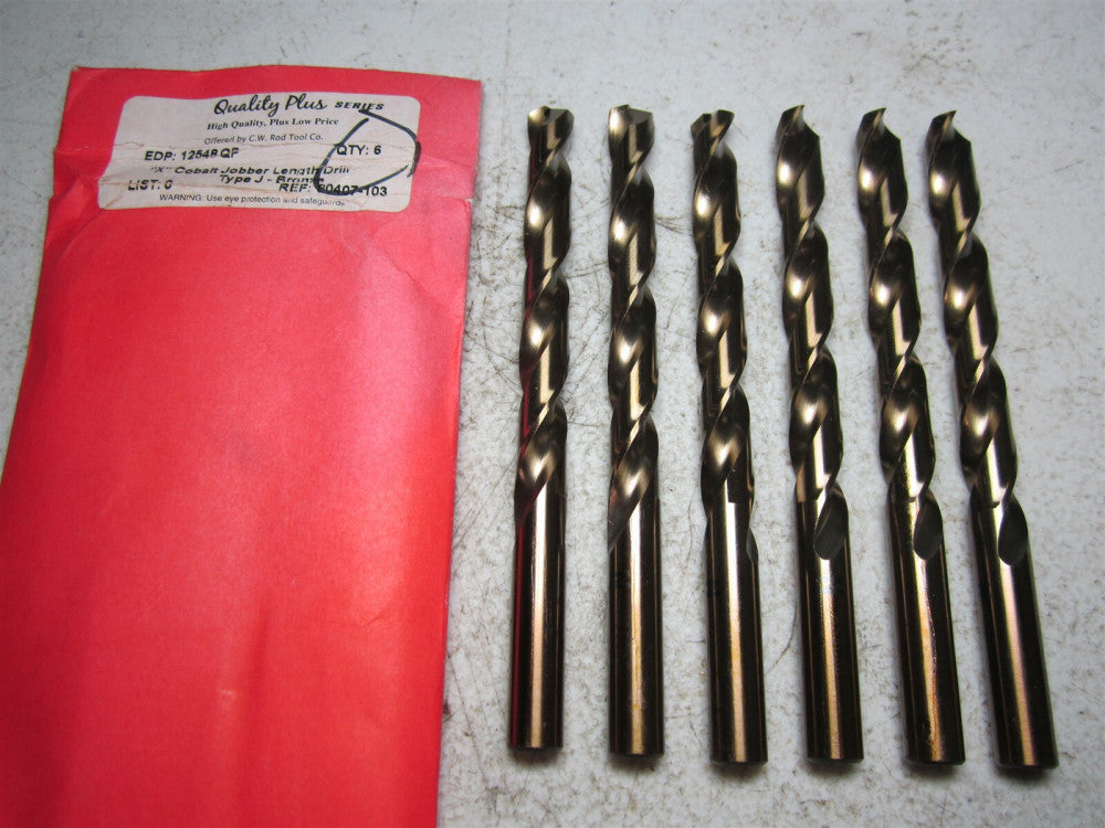 Quality Plus (12548) Type J Bronze Size X Cobalt Jobber Length - Pack of 6