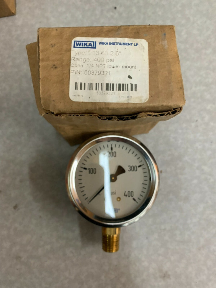 NEW IN BOX WIKA 400 PSI 1/4NPT PRESSURE GAUGE 50379321