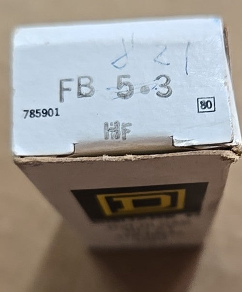 SQUARE D OVERLOAD RELAY THERMAL UNITS USA 1-FB-5.3 FB-5.3