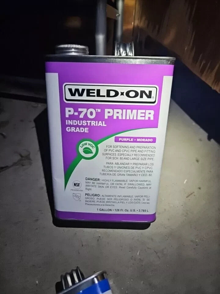 NEW Weld-On P-70 Purple Primer Pvc/Cpvc 1 Gallon 128oz New ( S1)
