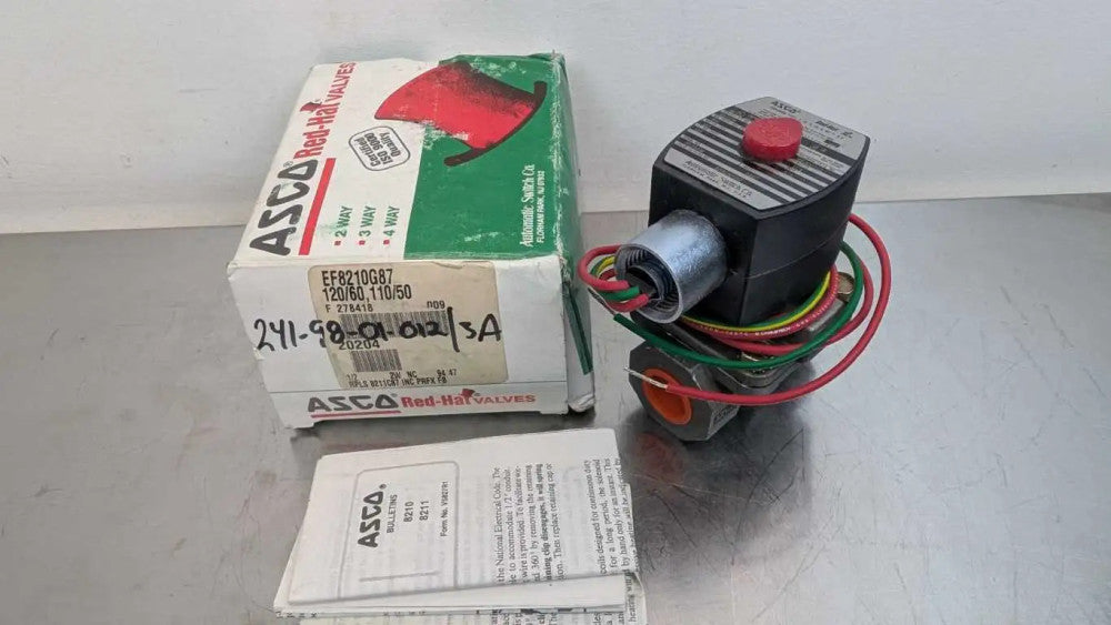 Asco EF8210G87 Stainless Steel Solenoid Valve 1/2" 110/120VAC 2W Normally Closed