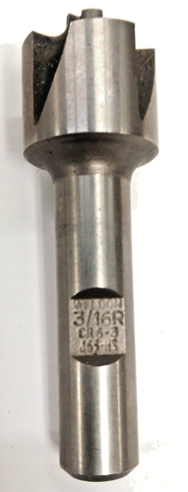 WELDON CORNER ROUNDING ENDMILL 3/16 RADIUS HS 4 FLUTE MILL DIA 7/8" OAL 3" CR6-3