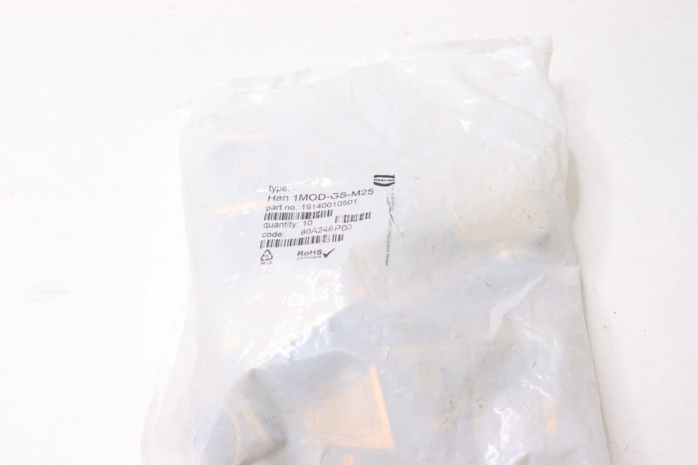 (10-Pk) Harting Han Sleeve Housing Polyamide IP65 1MOD-GS-M25 M4 19140010507