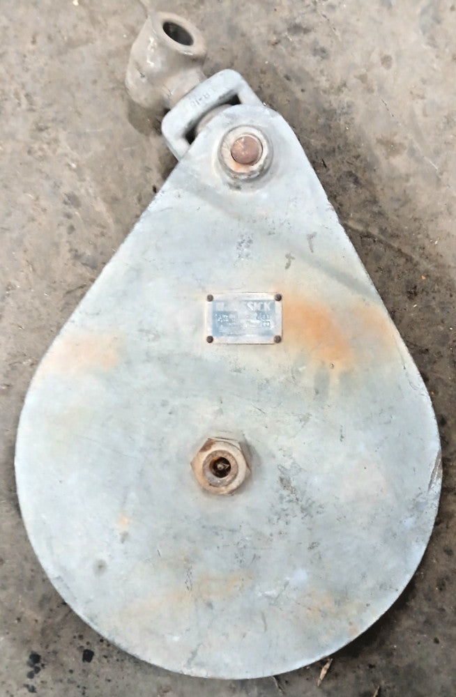 MCKISSICK SNATCH BLOCK 16 INCHES MODEL 421 CAPACITY 13 TONS BB/BRONZE BUSHING