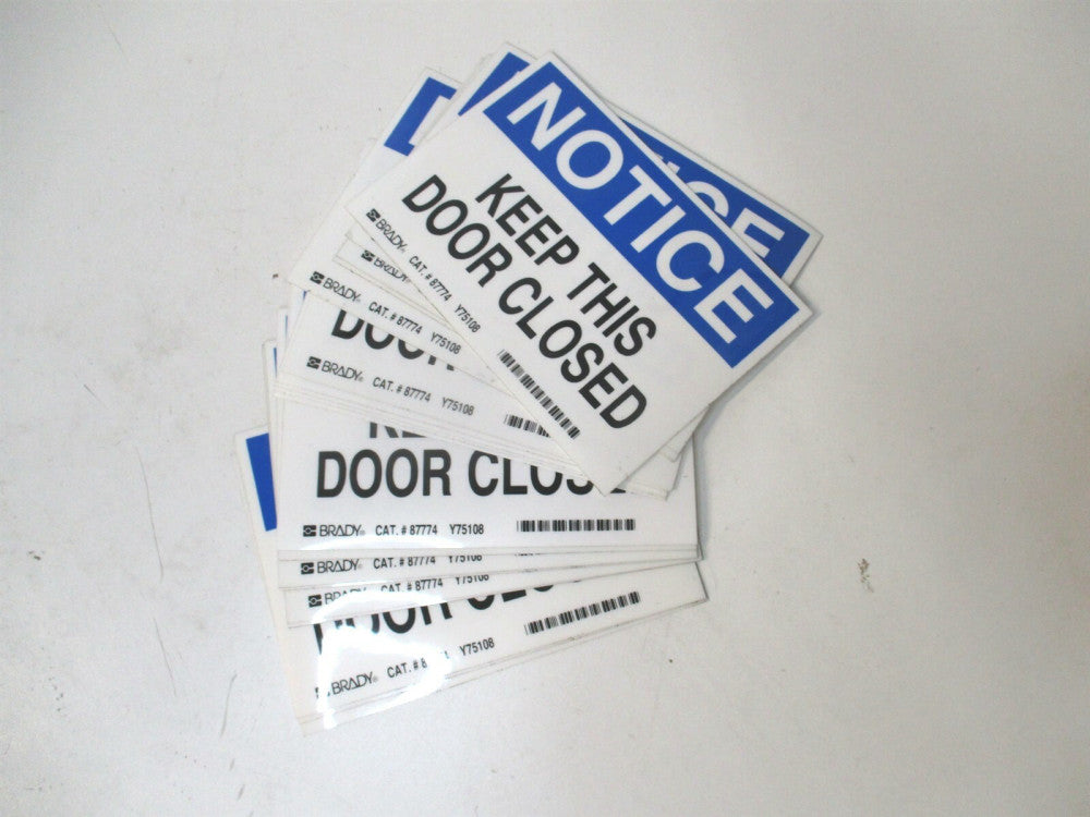 Brady (87774) 3-1/2" x 5" Keep This Door Closed Safety Label - Lot of 20
