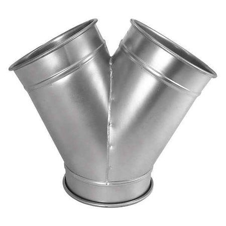 Nordfab 8040200750 Round 6"Dia 13 1/2"L 60 Degrees Ss Wye Branch, 6 In Duct