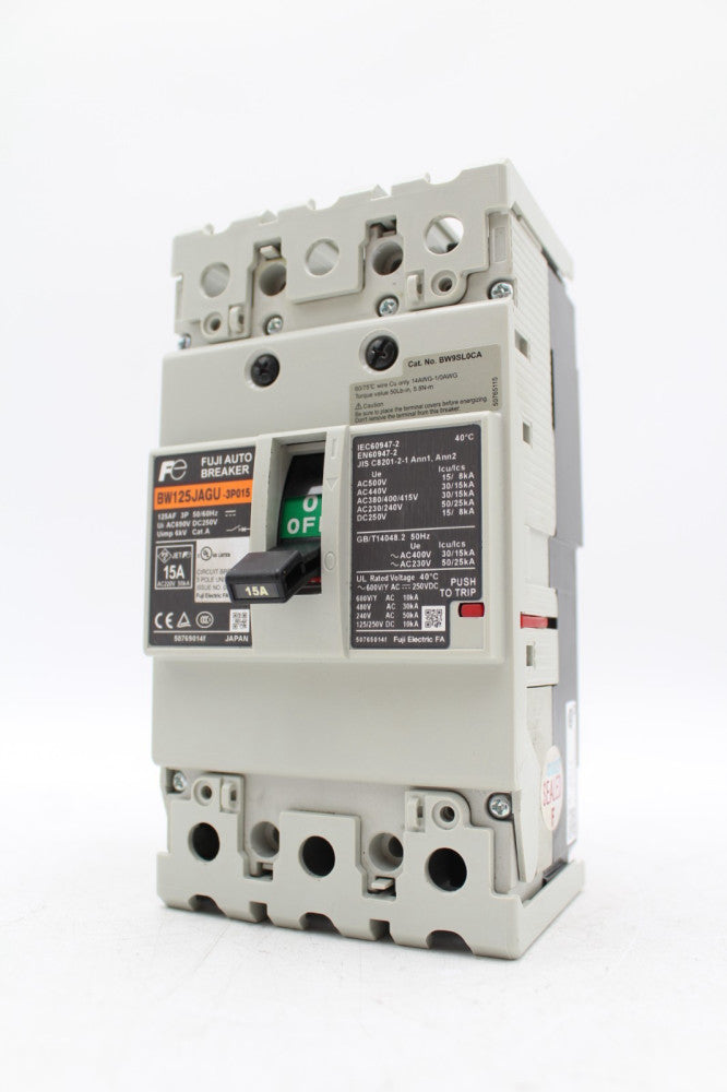 Fuji Electric BW125JAGU-3P015 3-Pole Circuit Breaker