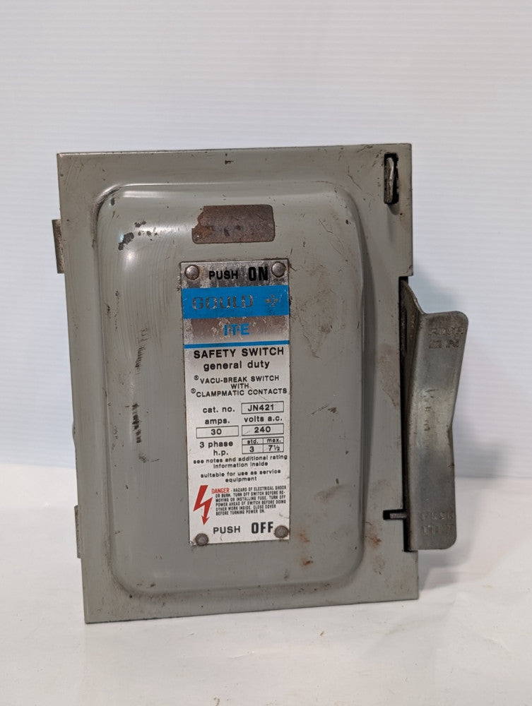 Gould JN421 ITE General Duty Vacu-Break Safety Switch 240VAC 30A 3 Phase