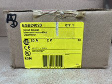 1-Square D EGB24020 20 Amp 480Y/277 VAC 2 Pole Bolt-On Circuit Breaker NEW