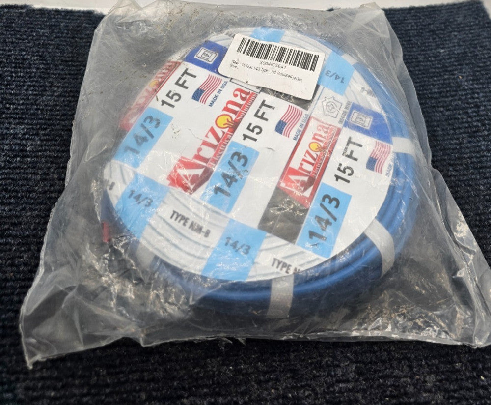 Arizona 15ft 14/3 Type NM-B Copper 14 AWG 3 Conductor w/ Ground Insulated Jacket