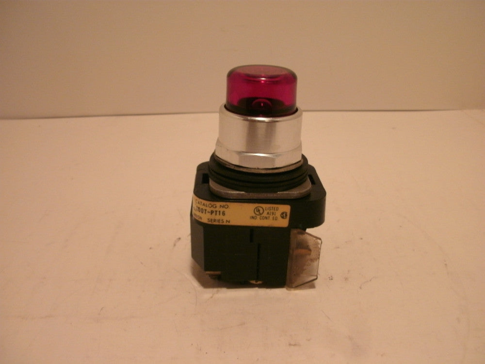 ALLEN BRADLEY 800T-PT16RA1 SER N PB ILLUM PUSH/TEST 120V W/TRANSFORMER 1NO 1NC