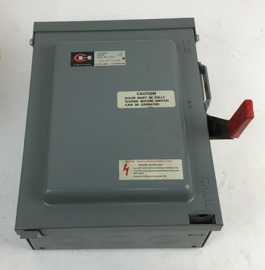 Cutler Hammer DH221NR Heavy Duty Safety Switch 30A 240V 125/250 RAINPROOF
