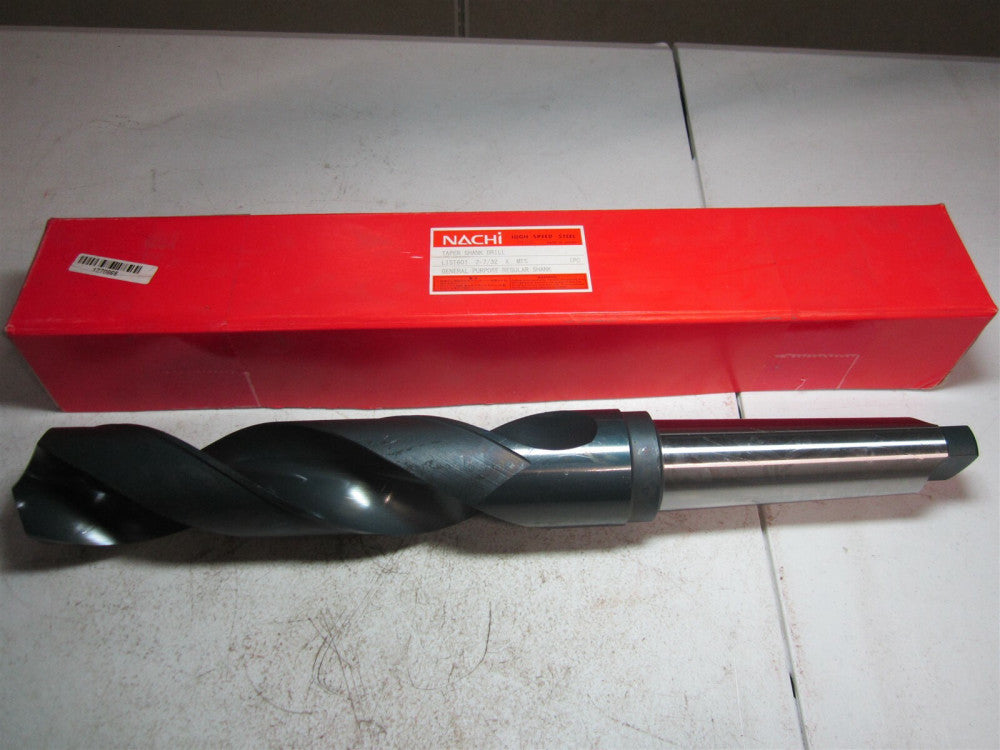 NACHI (1270865) 2-7/32" Size, 5MT 118° High Speed Steel Taper Shank Drill
