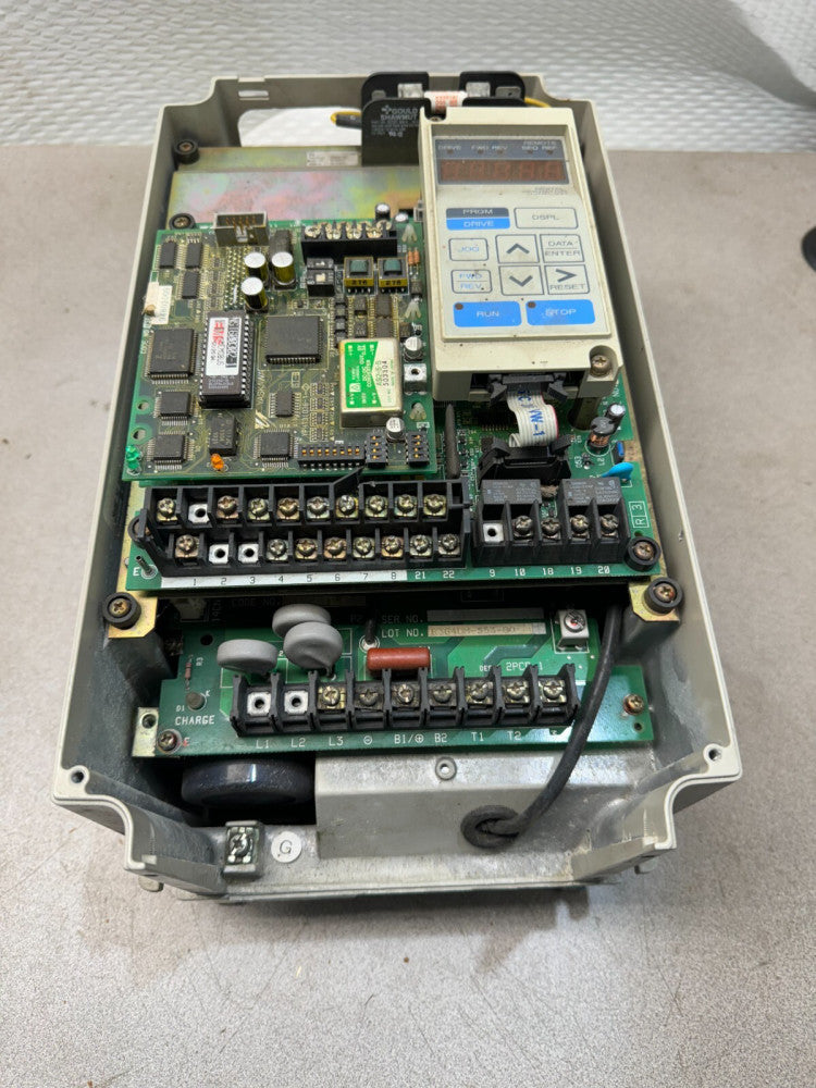 USED EMS 47P51F VARIABLE SPEED DRIVE CIMR-G3U47P5 *MISSING COVER*