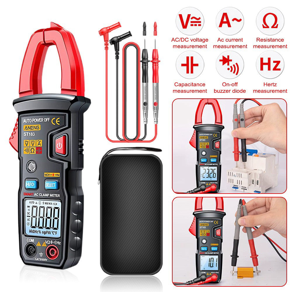 Digital Multimeter Tester AC DC Volt Ohm Amp Clamp Meter Auto Range LCD Handheld