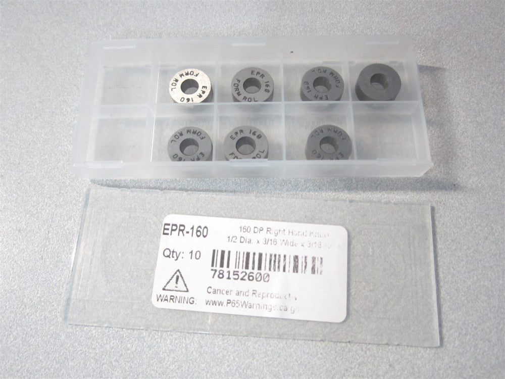 (EPR-160) 1/2" x 3/16" x 3/16" HSS Standard Knurl Wheel - Pack of 7