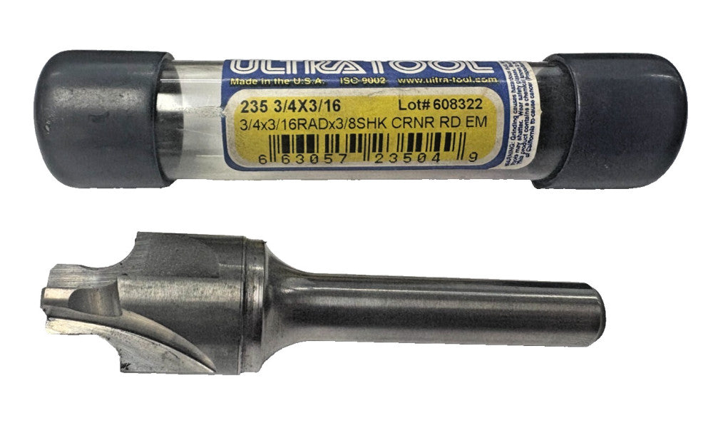 ULTRA TOOL ROUND ENDMILL, 608322, 3/4" X 3/16" X 3/8"