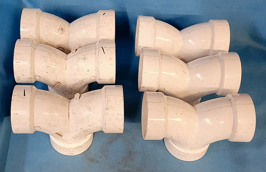 DWV 1-1/2 INCH DOUBLE ELBOW (LOT OF 6)