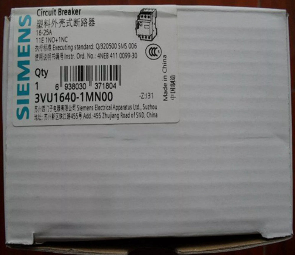 One Brand New Siemens 3VU1640-1MN00 3VU16401MN00 16-25A Circuit Breaker