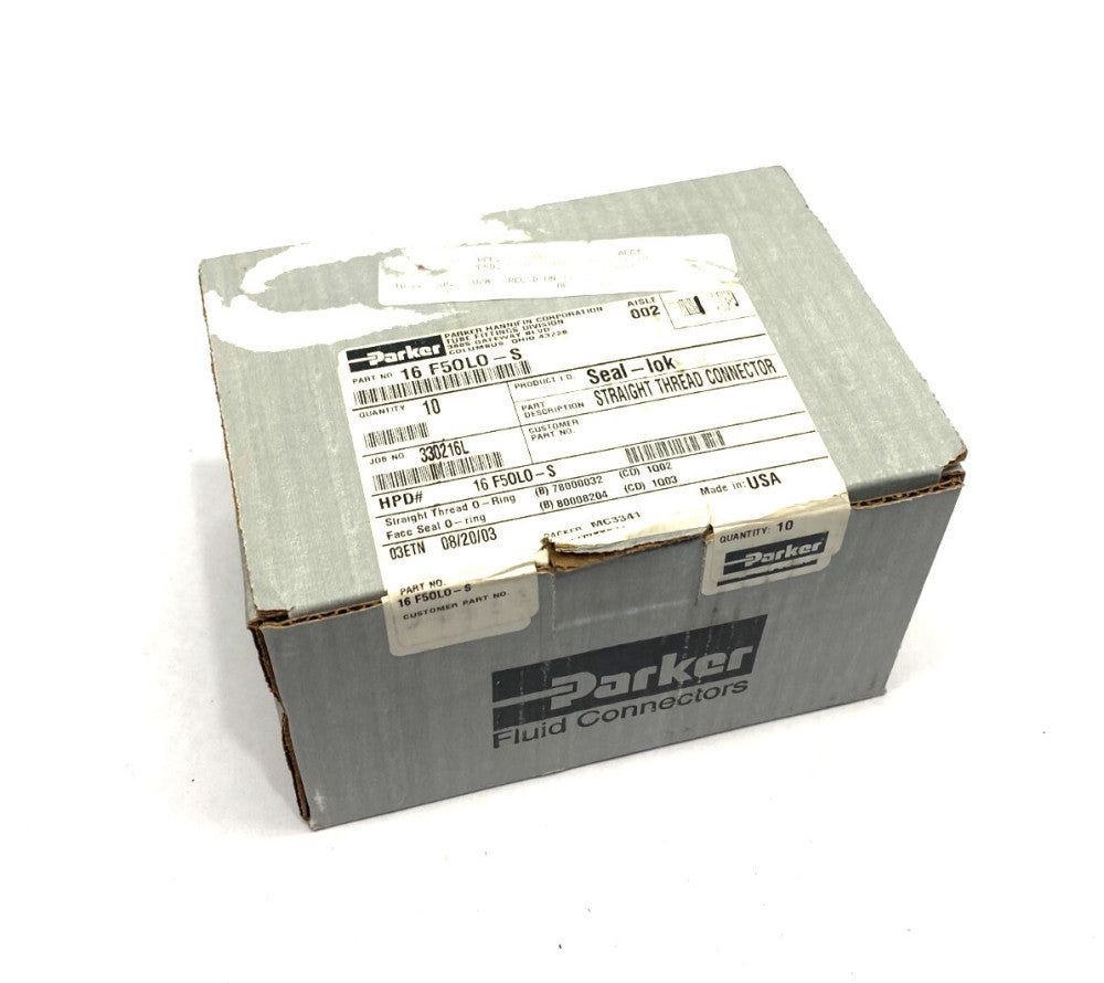 Parker 16 F5OLO-S Seal Lok ORFS Straight Threaded Connector Male BOX OF 10
