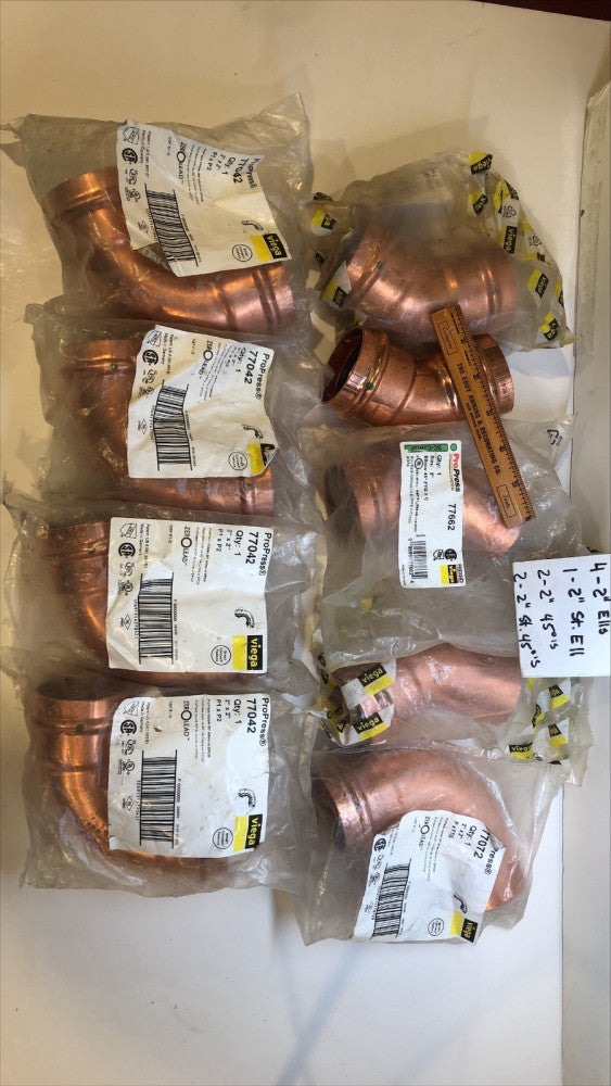 (9) 2" Stadler Viega Propress fitting lot