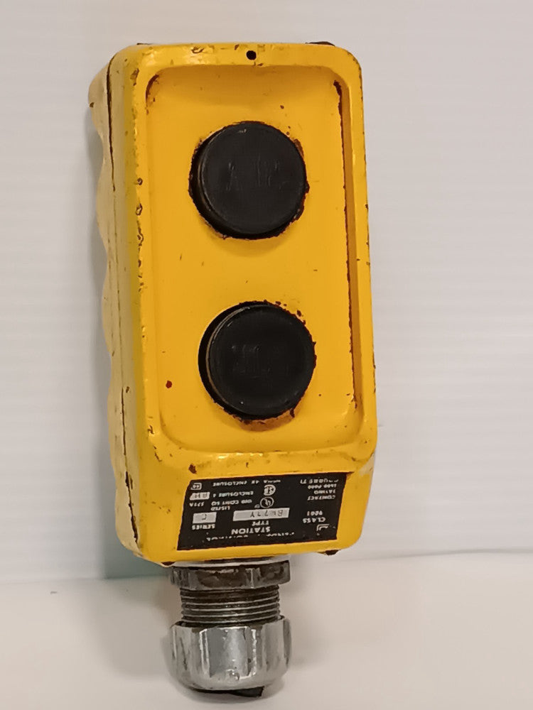 Square D 9001-BW73Y Pendant Control Station, 2-Button, Ser C, NEMA 4X Enclosure