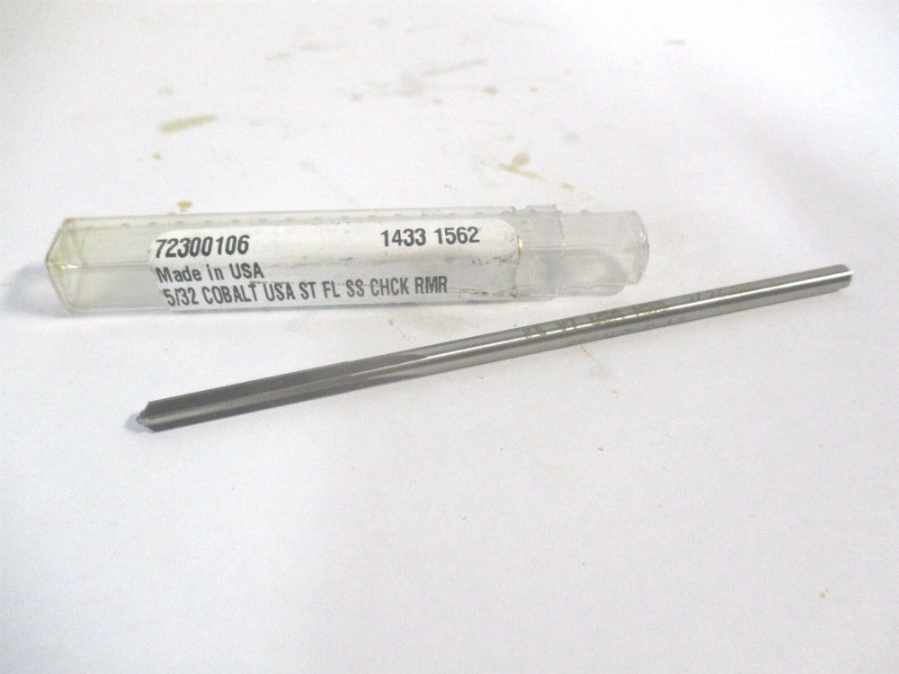 (1433-0.1562) 5/32" x 4" OAL Straight Flute Cobalt 4-Fl Chucking Reamer