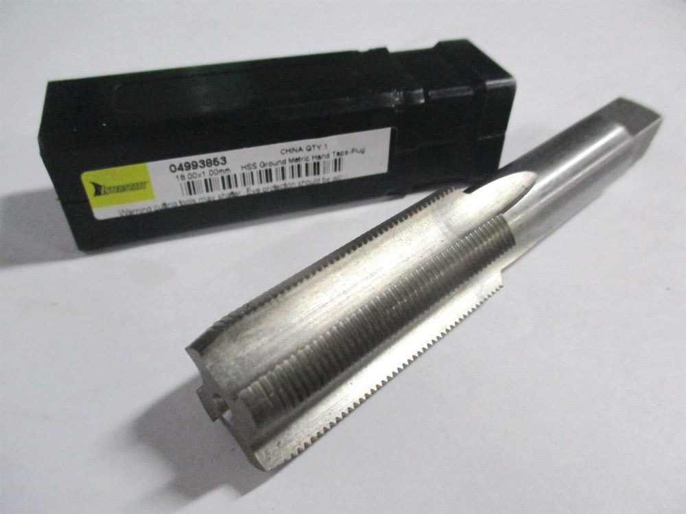 (JY4993852) M18x1.00 Plug RH D6 Bright HSS 4-Flute Straight Flute Hand Tap