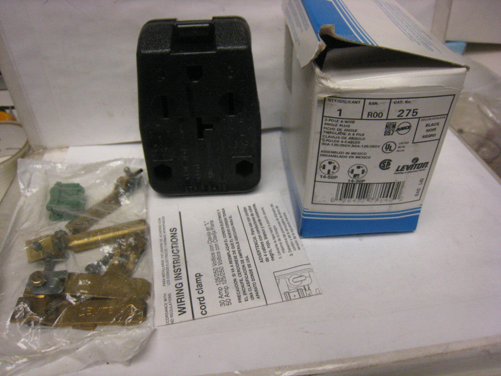 NEW Leviton 275 Heavy Duty 3-Pole 4-Wire Angle Plug 30A SHIPS FREE!