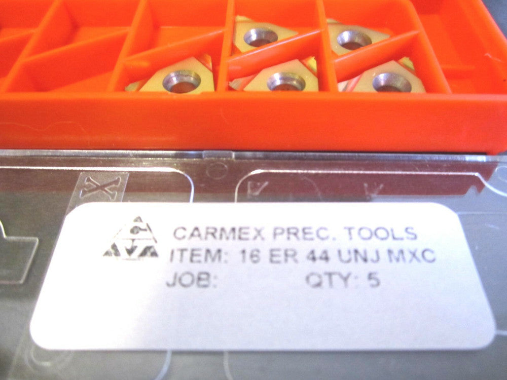 Carmex Carbide RH External Laydown Threading Insert 16 ER 44 UNJ MXC Pack Of 5