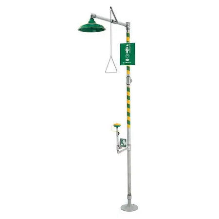 Haws 8317 Shower With Eyewash, Floor Mount, Galvanized Steel Pipe, 94 5/8 In H,