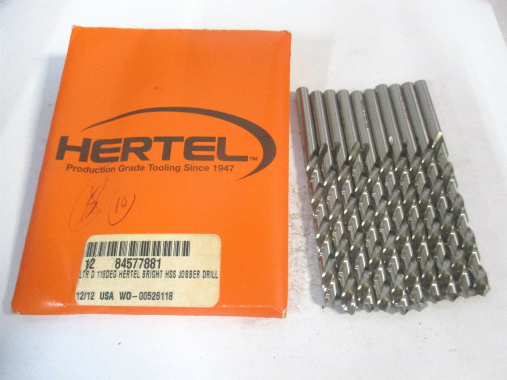 (84577881) Letter D 2-3/4" x 4" OAL 118° High Speed Steel Jobber Drill - Qty 10