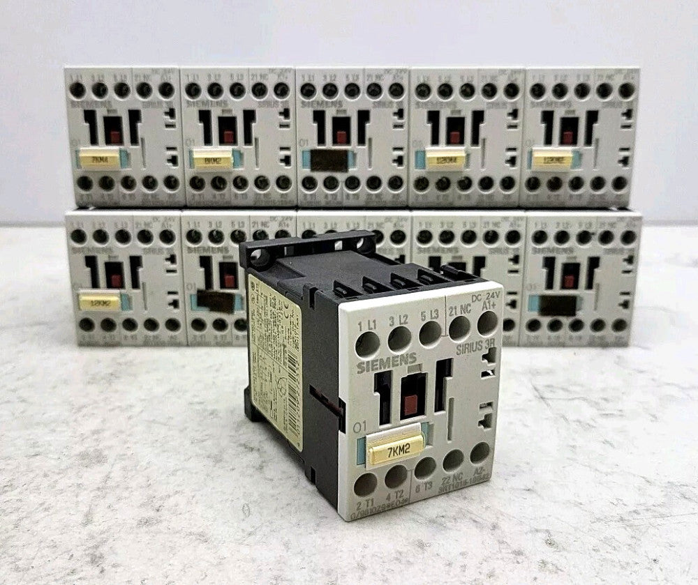 11 Pack Siemens 3RT1015-1BB42 Auxiliary Power Contactor 24V DC 3 Pole