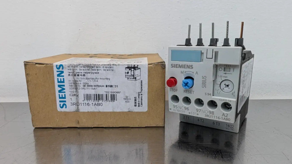 Siemens 3RU1116-1AB0 Thermal Overload Relay 1.1-1.6A