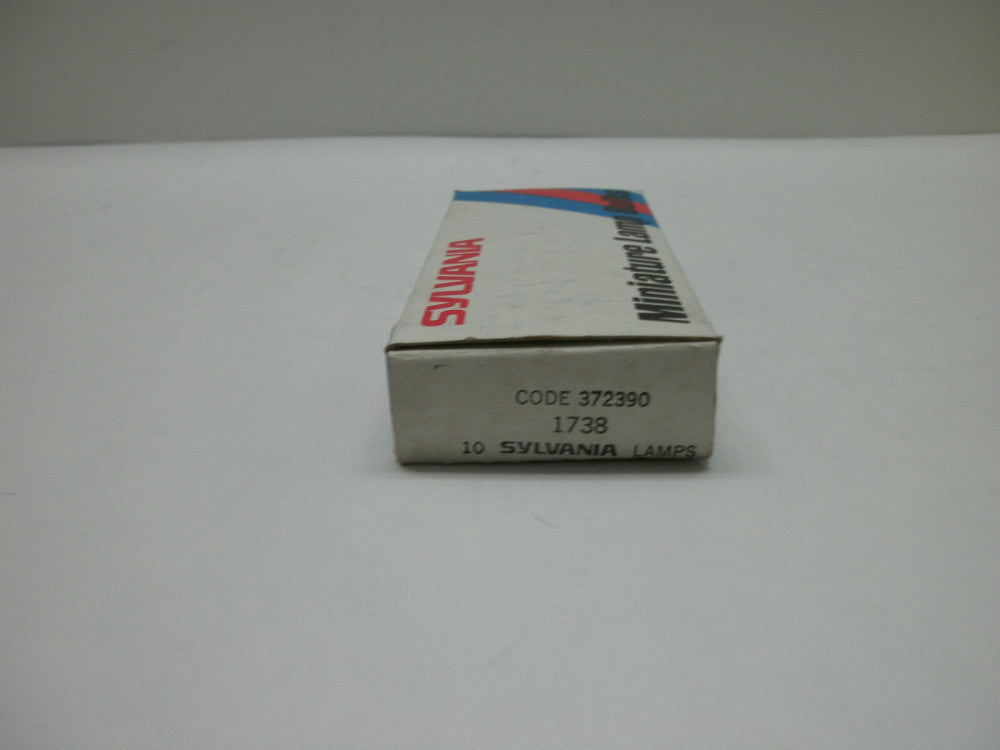 SYLVANIA 1738 MINIATURE LAMP BULBS 2.7V .06A T1.75 WIRE TERMINAL (LOT OF 10) NIB