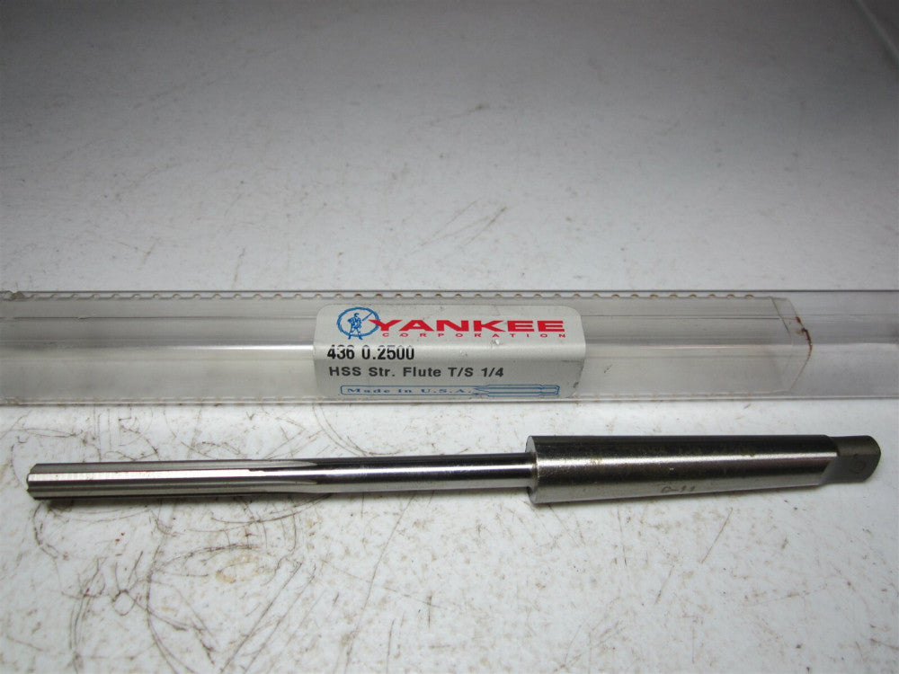 Yankee (436) 0.2500 HSS Straight Flute 6 Flute 1/4 Taper Shank Reamer