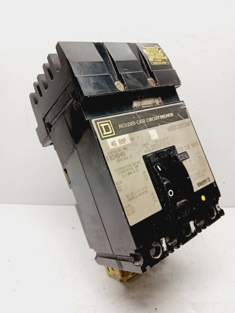 SQUARE D FA34040 40 AMP I-LINE CIRCUIT BREAKER 3 POLE 480 VAC 250 VDC 25KA