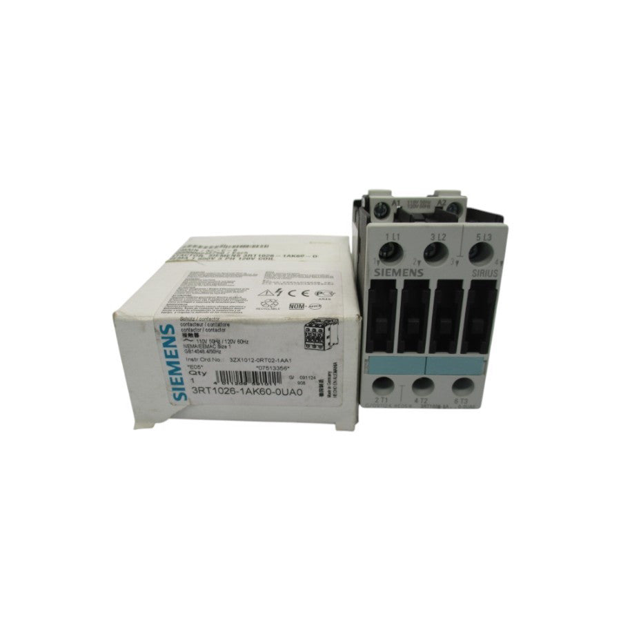 SIEMENS 3RT1026-1AK60-0UA0 110/120V 27A NSMP