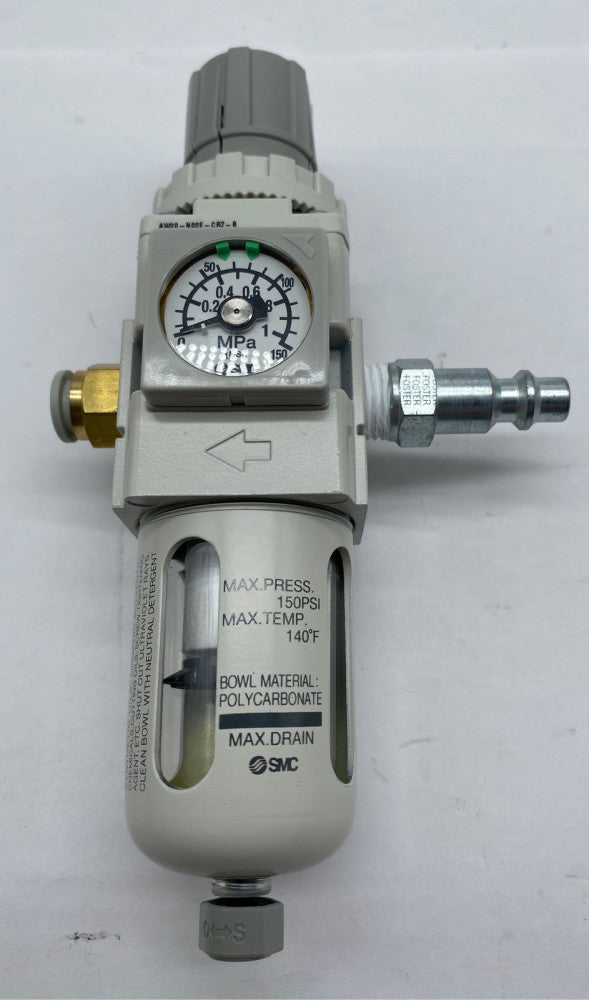 SMC AW20-N02BE-CRZ-B Filter Regulator W/Pressure Gauge 0-1MPa
