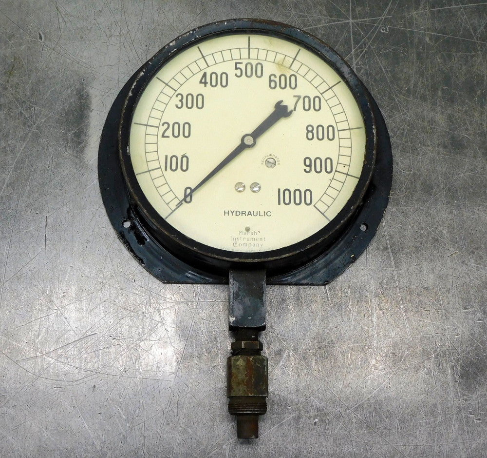 Marsh Instrument Company Hydraulic Pressure Gauge 0-1000 PSI