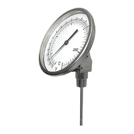 PIC GAUGES B5A2-II Bimetal,5",0/250degF/C,2-1/2"Stem Adjust