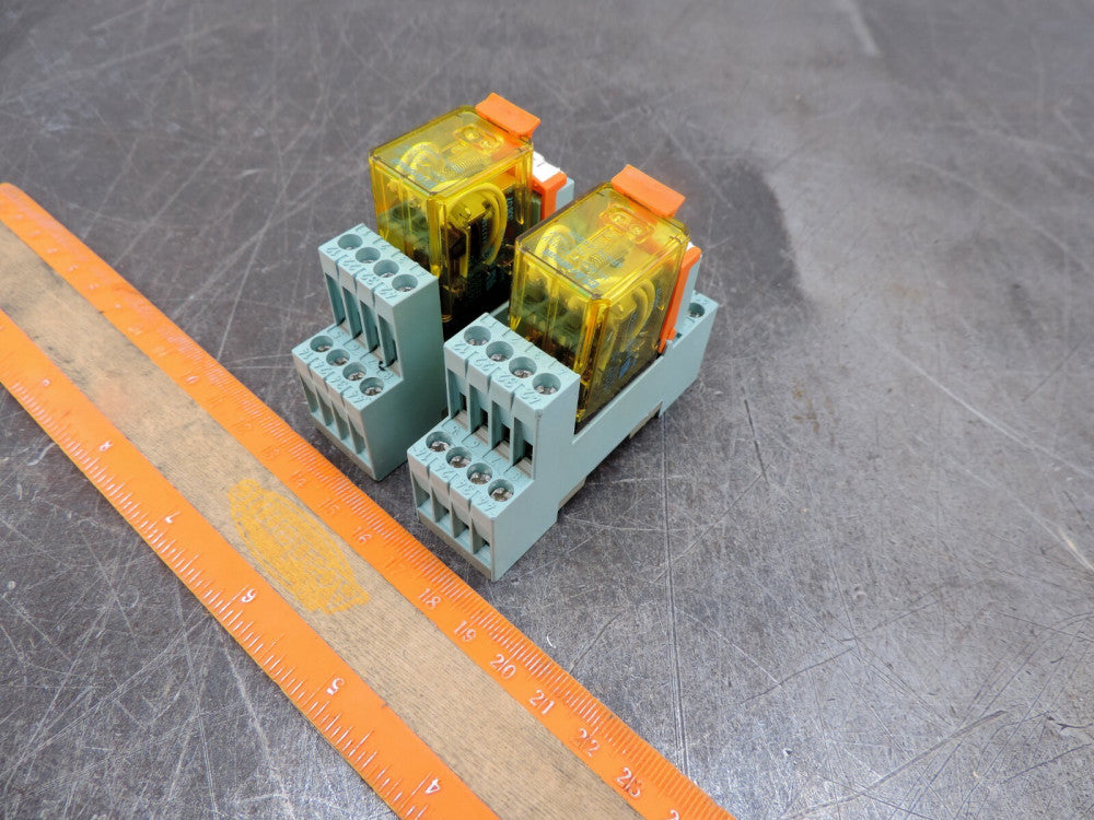 Releco S9-M Relay Base w/ Aromat Relay HC4ED-H-AC 115 v Lot of Two (2)