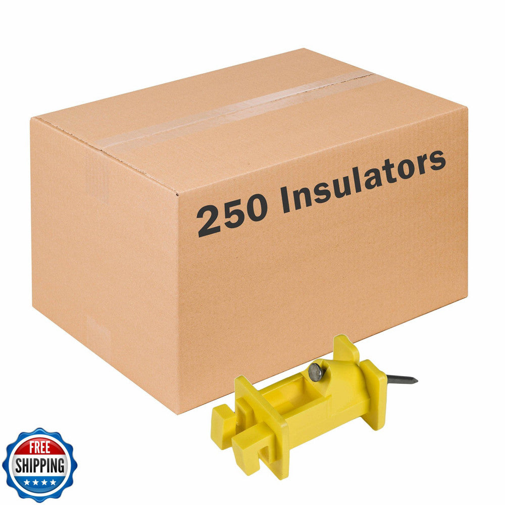 Zareba IWNY-Z Yellow Slant Nail Insulator - 250 Pack